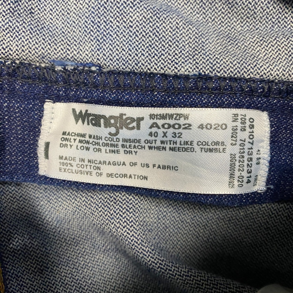 Wrangler Cowboy Cut Jeans Mens 40x32 Blue Original Fit Straight Leg 13MWZPW - Picture 3 of 5